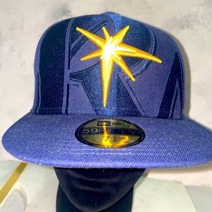 Men's New Era Navy Tampa Bay Rays Logo Elements 59FIFTY Fitted Hat 7 5/8